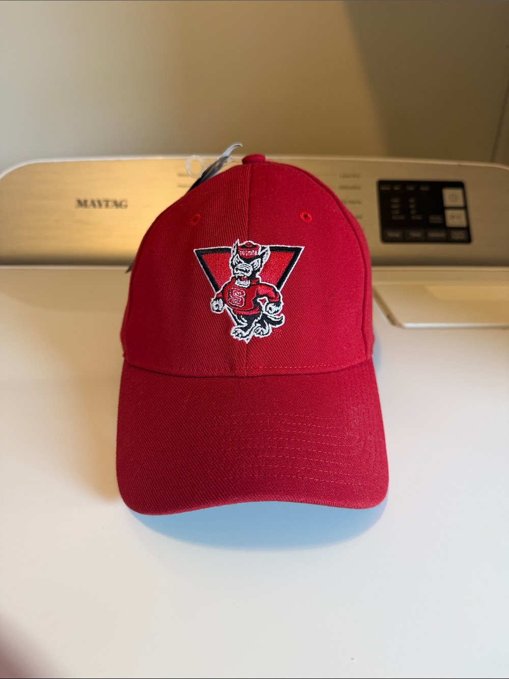 adidas Red Kids' Cap with Embroidered Mascot for NC STATE WOLFPACK